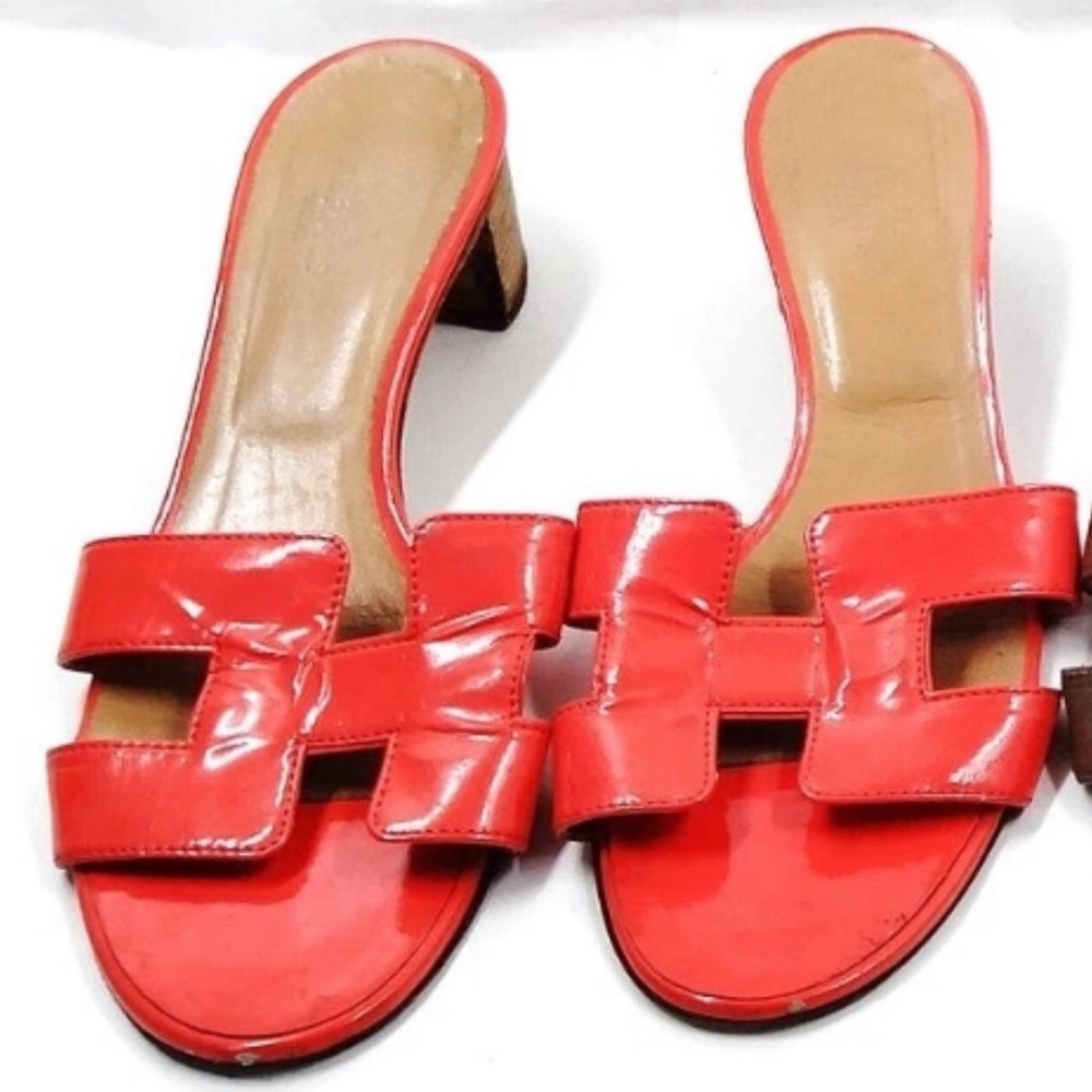 Hermès  Oran Red Women's Slide Sandals